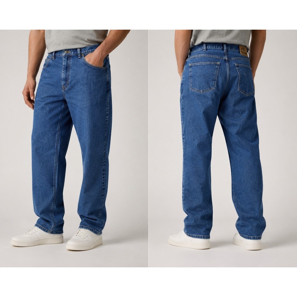 Wrangler Authentic Jeans Mens 32x30 Blue Relaxed Fit Straight Leg Denim Pants